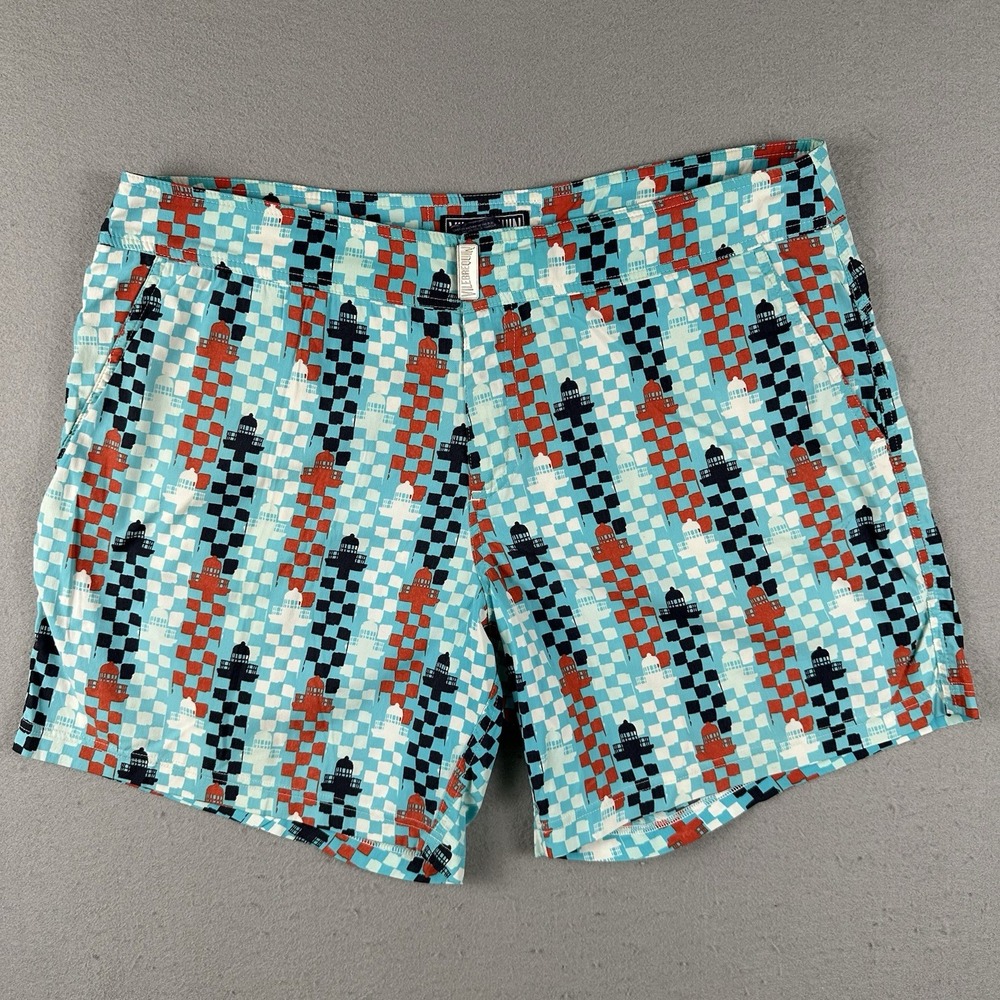 Vilebrequin Swim Trunk Men's XL Multicolor Check Light House Lined